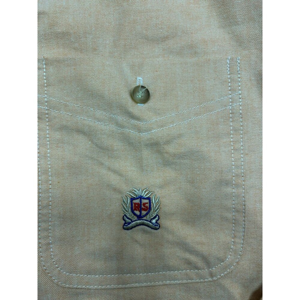 Rough Stock Panhandle Slim Mens XXL Tan Button-Up Long-Sleeve Shirt With Embroid - Picture 4 of 6
